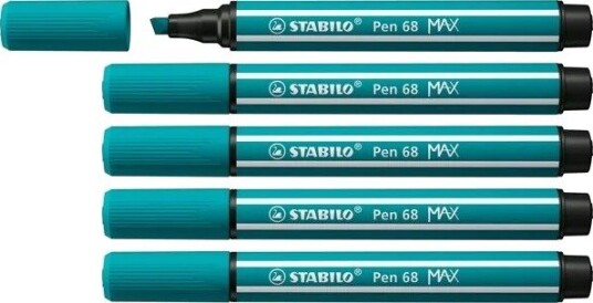 STABILO Pen 68 MAX - Felt-tip pen with thick chisel tip - turquoise blue