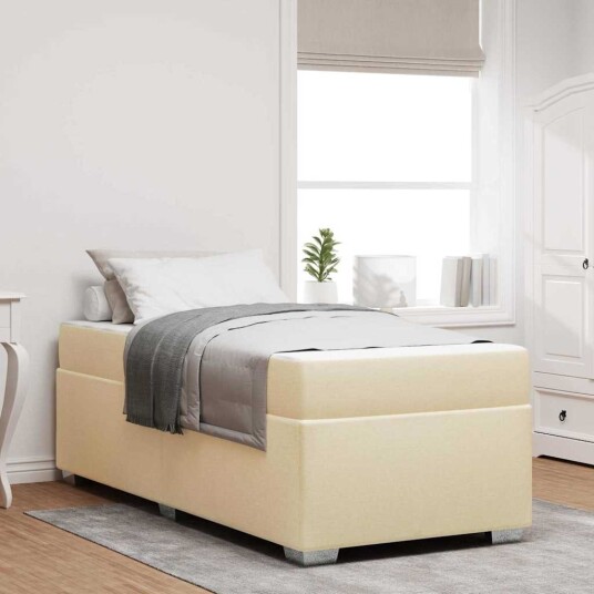  Sengestamme med madrass Krem 90 x 200 cm stoff