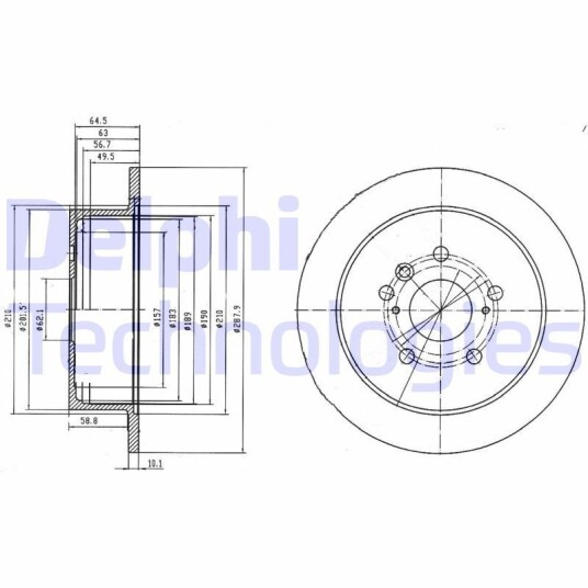 Bremseskive DELPHI BG4180 Bremseskive DELPHI BG4180