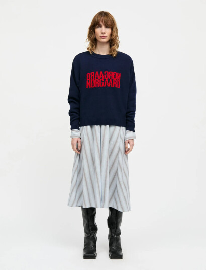Mads Nørgaard Yota Knit Tilona Sweater - Navy - M Mads Nørgaard Yota Knit Tilona Sweater - Navy - M