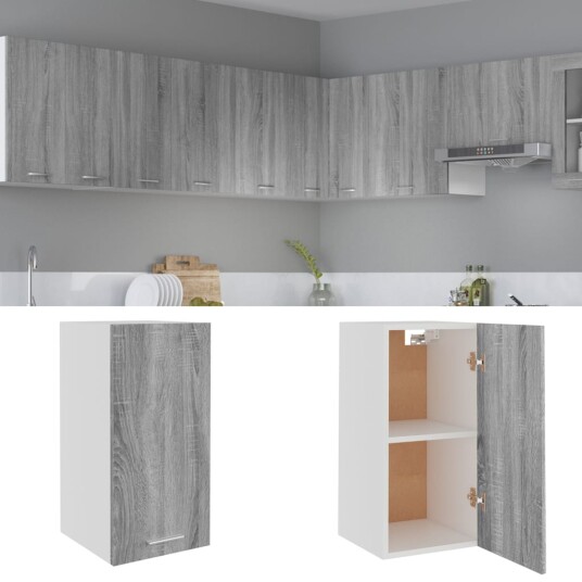 vidaXL Veggskap gr? sonoma 29,5x31x60 cm konstruert tre