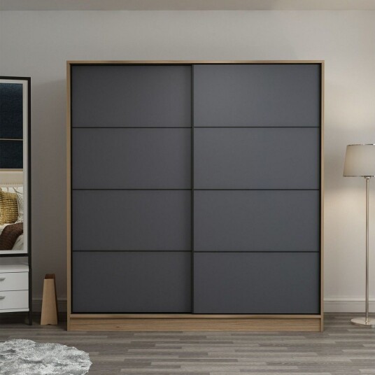 Fruitland Garderobe 180 cm - Grå/Eik