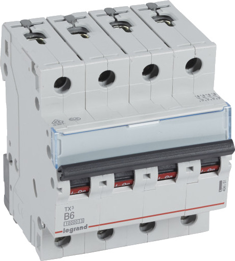 Legrand TX³ MCB automatsikring B6 4P 4M 10/10kA