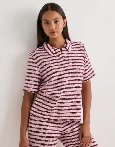 Pieces Rosa Pcjeya Ss V Neck Loose Polo D2D Jrs