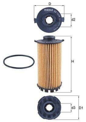 Oljefilter MAHLE ORIGINAL OX 1218D