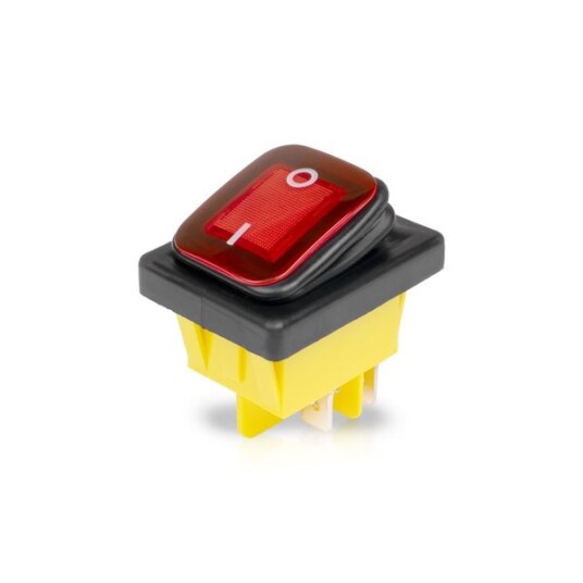 Bryter PURELUX On/Off HD Rocker Switch Rød