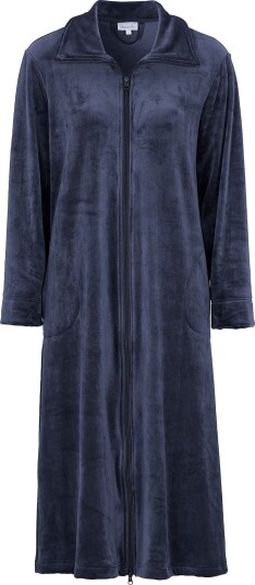 Damella Koselig kjole Velour Fleece Robe Blå