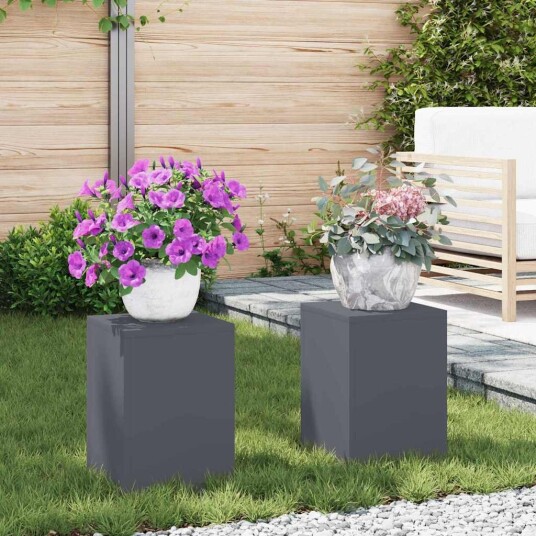 utendørs plante stativer søyle 2 stk Antrasitt 24x24x35 cm Stål utendørs plante stativer søyle 2 stk Antrasitt 24x24x35 cm Stål