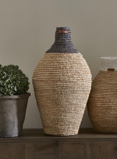 Riviera Maison Vase Sisal Natur Svart H72