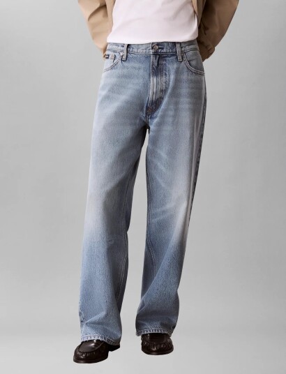 Calvin Klein Jeans Baggy Silver Stream Jean No Dest Blue 36 x 34