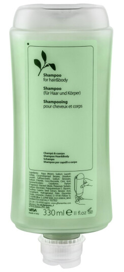 VEGA Dispenser til Shampoo Green Tea resirkulert plast 330 ml Lysegrønn 24 Stykk / Forpakning VEGA Dispenser til Shampoo Green Tea resirkulert plast 330 ml Lysegrønn 24 Stykk / Forpakning