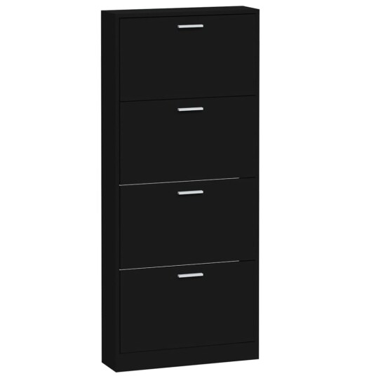 vidaXL Skoskap svart 59x17x150 cm konstruert tre