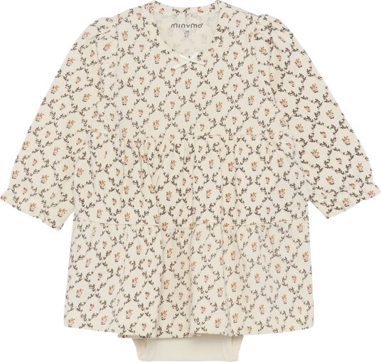 Minymo Kjolebody I/e   AOP   Frøperle   Minymo   68   Kjole Beige Brun Grønn Gul Rosa   62