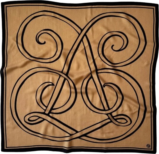 Le Scarf Wool silk monogram scarf OS brun dame Le Scarf Wool silk monogram scarf OS brun dame