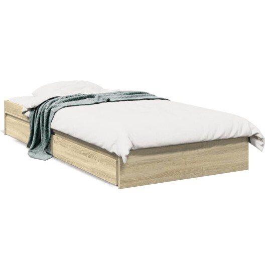  Sengeramme med skuffer sonoma eik 75x190 cm konstruert tre 8721102623684