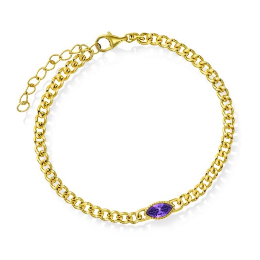 Pan Jewelry Rio Radiance armbånd i forgylt 925 sølv med lilla zirkonia Pan Jewelry Rio Radiance armbånd i forgylt 925 sølv med lilla zirkonia