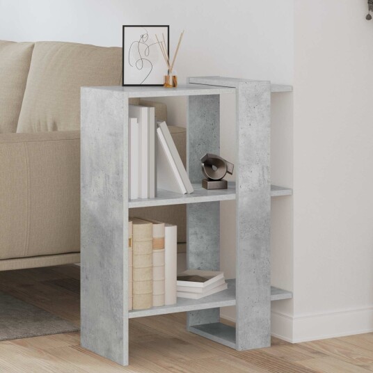 vidaXL Bokhylle Betonggrå 52 x 25 x 71,5 cm Konstruert tre