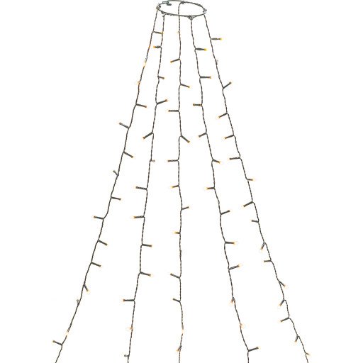 Konstsmide Juletrelys 180cm 5x36 rav LED. APP -kontroll sølvfarget kabel 14V / IP20