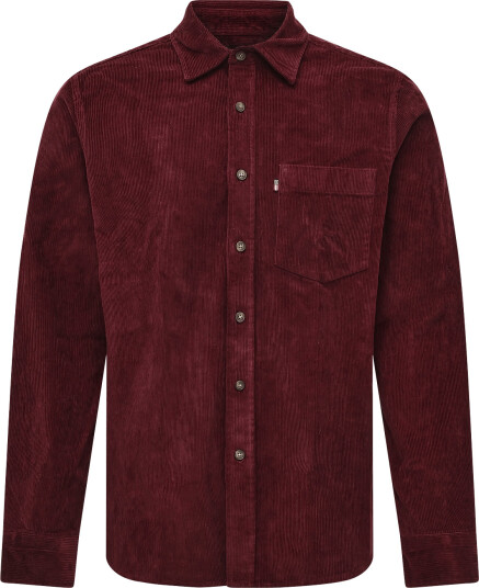Lexington Clothing Casual Cotton Corduroy Shirt Burgundy S