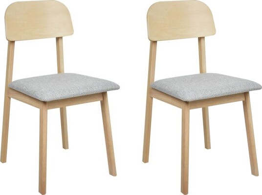Matsalsstol Beliani Scandia set om 2 Ljus Trä-Beige NO_BRAND Light grey -
