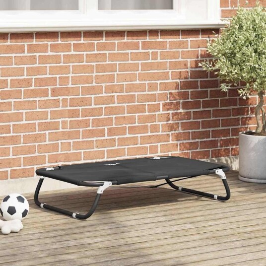 Vidaxl Hundeseng 90 X 55 X 18 cm Stål Svart Vidaxl Hundeseng 90 X 55 X 18 cm Stål Svart