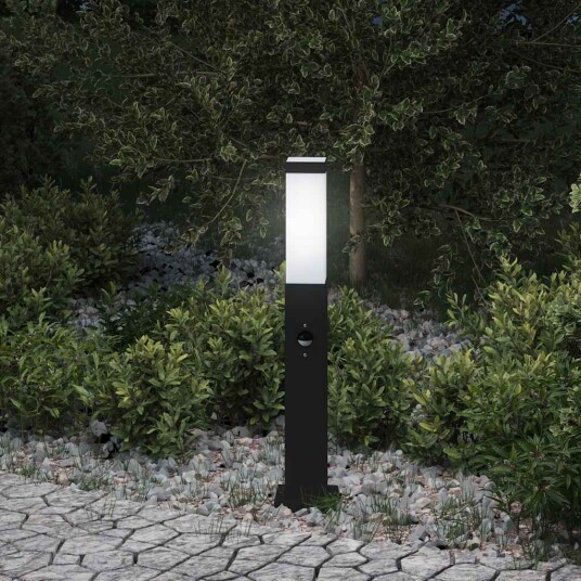 Pullertlampe med sensor 50 cm svart IP44
