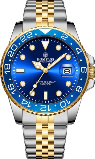 Kompass Monarch Silver Gold Blue