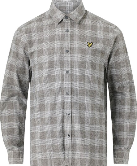 Lyle & Scott   Flanellskjorte Static Check Flannel Shirt   Grå
