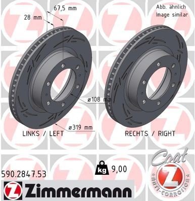 Bremseskive ZIMMERMANN 590.2847.53 Bremseskive ZIMMERMANN 590.2847.53