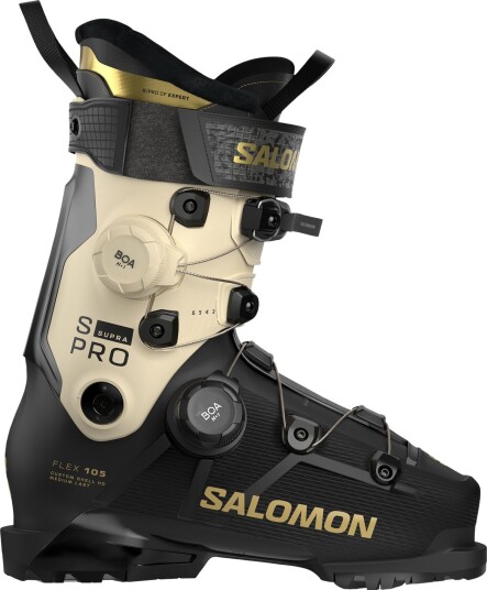Salomon Alpinstøvler S/Pro Supra Dual Boa 105W Svart/Birch/Gold Met. 24,5