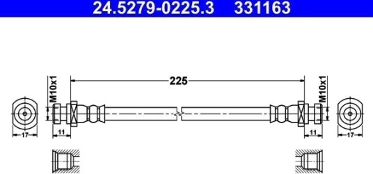 ATE 24.5279 0225.3 Bremseslange
