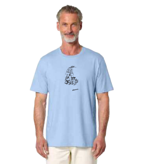 Huset Aukrust Solan og Ludvig med plakat Blue Soul t skjorte M
