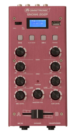 Omnitronic Gnome-202p Mini Mixer Rød Omnitronic Gnome-202p Mini Mixer Rød