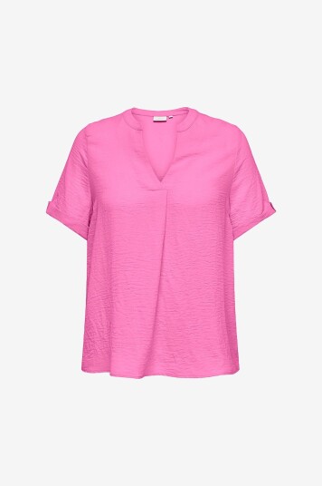 Only Carmakoma - Topp carJackie Life S/S V-neck Top - Rosa