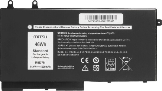 Mitsu-Batteri R8d7n Til Dell Latitude 5410/5411/5500 Precision 3541/3550 11.4V BC/DE-5510
