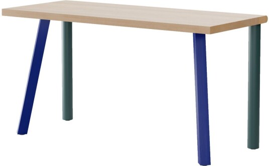 Massproductions Homework skrivebord 140x60 cm Bøk blå/grønn