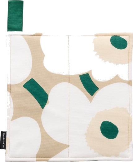 Marimekko Pieni Unikko gryteklut 22x22 cm sand/hvit/smaragdgrønn Marimekko Pieni Unikko gryteklut 22x22 cm sand/hvit/smaragdgrønn
