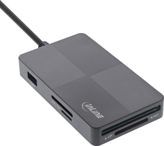 Inline 66772F Cf Memory Stick Ms Microsd Transflash Sd Xd Grå Usb 57 Mm 95 Mm 15 Mm