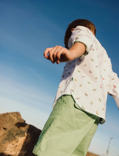 Boboli Linen Bermuda Shorts Green 86
