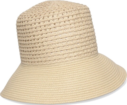 Lauren Ralph Lauren Open Worked Straw Bucket Hat   Cream   ONE SIZE