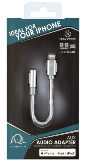 AUX ADAPTER LIGHTNING-3,5MM, SØLV AUX ADAPTER LIGHTNING-3,5MM, SØLV