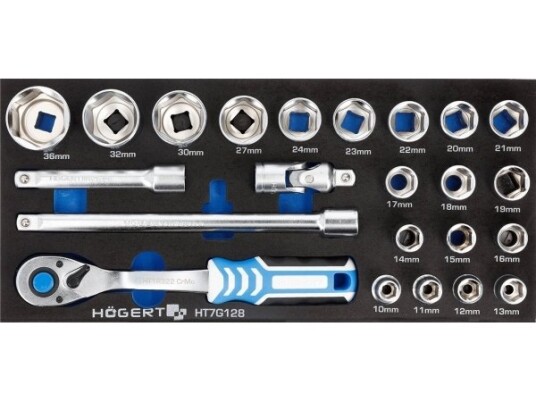 1/2 Ratchet Tool Set, 23 Pcs, Eva Insert Ht7g128