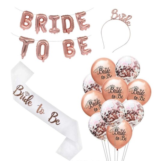 Sett med dekorasjoner, utdrikkingslag - Bride to Be
