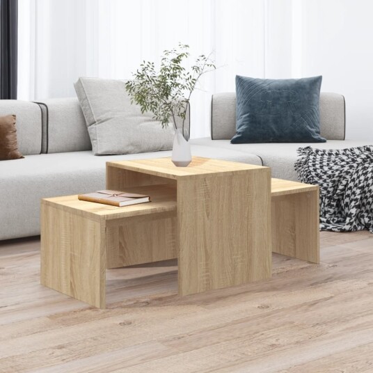 vidaXL Salongbordsett sonoma eik 100x48x40 cm sponplate vidaXL Salongbordsett sonoma eik 100x48x40 cm sponplate