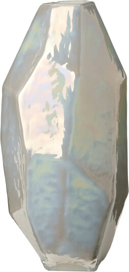 POLSPOTTEN Vase Graphic   White   Ø14X H30CM