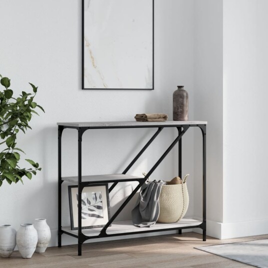 Konsollbord grå sonoma 88,5x30x75 cm konstruert tre 8721012126435