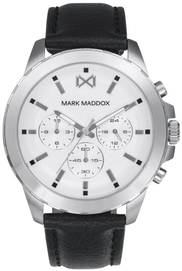 Mark Maddox Herreklokke HC0109 07 Classic Sølvfarget/Lær Ø44 mm
