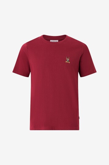 Lindbergh T skjorte Christmas Embroidery S/S Rød