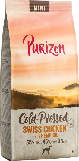 Purizon Tørrfôr Kaldpresset Mini Sveitsisk Med Hampolje Kylling 4 X 1 kg
