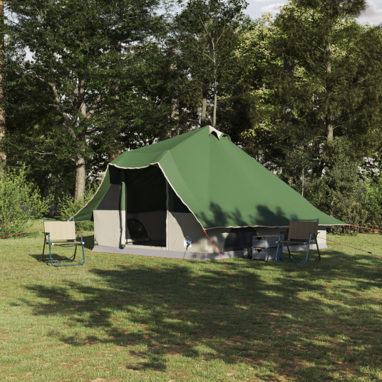 Tipi telt med tak med lagring grønn 358 x 296 x 258 cm taft